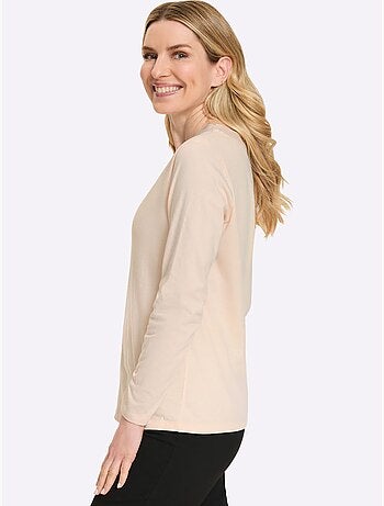 T-shirt à manches longues nœud décoratif tendance - taille standard - moda vilona