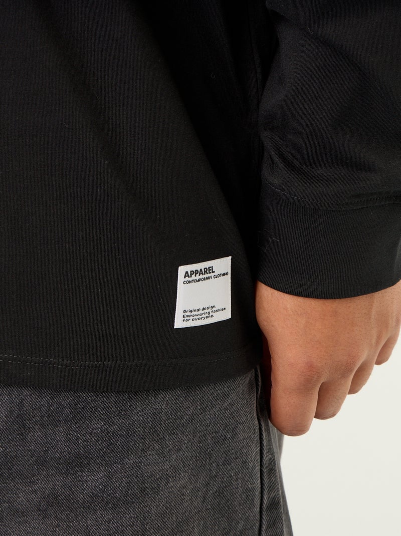 T-shirt à manches longues Noir - Kiabi