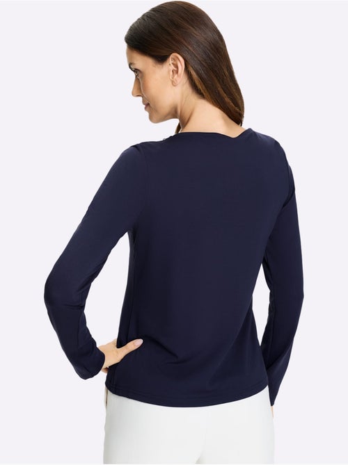 T-shirt à Manches Longues Perles Décoratives - Taille Standard - helline - Kiabi