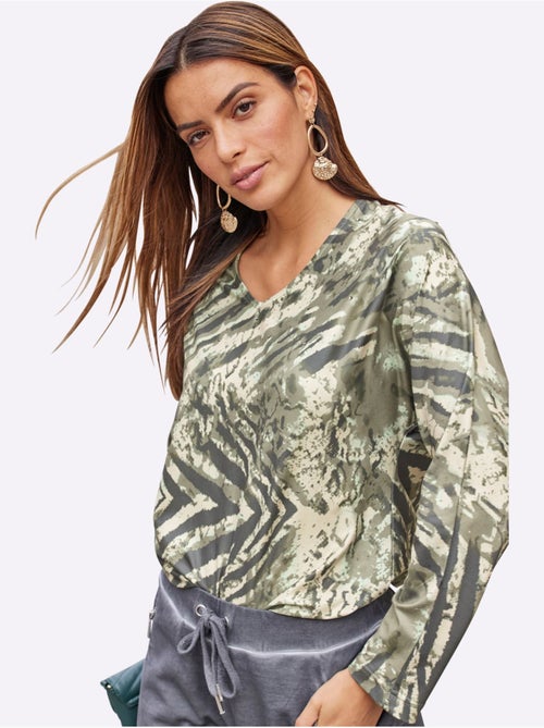 T-shirt à Manches Longues Petites Pierres Fantaisie - Taille Standard - Witt - Kiabi T-shirt à Manches Longues Petites Pierres Fantaisie - Taille Standard - Witt - Kiabi