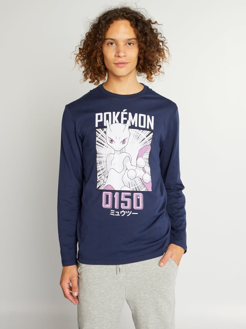 T-shirt à manches longues 'Pokemon' Gris - Kiabi