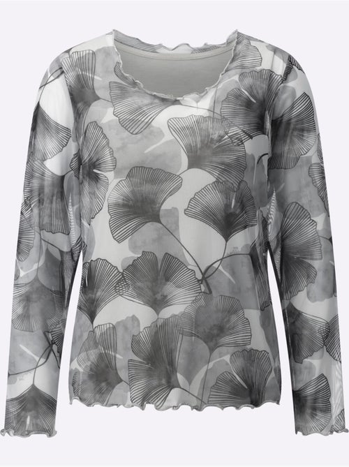 T-shirt à Manches Longues Polyester Recyclé - Taille Standard - Helline - Kiabi