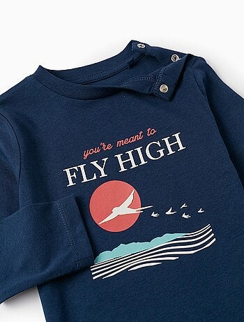 Haut Manches Longues Next Pour Bébé Garçon 9-12 Mois - T-shirt Col Ras Du Cou Bleu Marine, Occasion Impeccable
