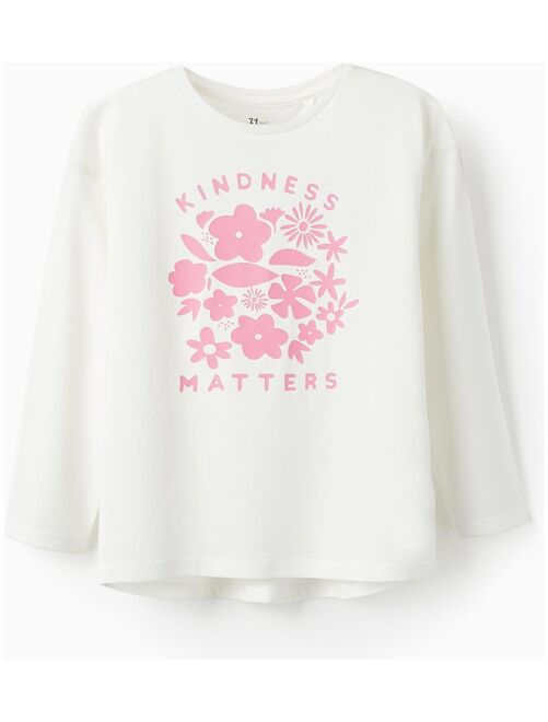 T-shirt à manches longues pour fille 'Kindness Matters' manches longues - Kiabi