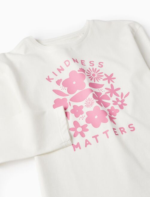 T-shirt à manches longues pour fille 'Kindness Matters' manches longues - Kiabi