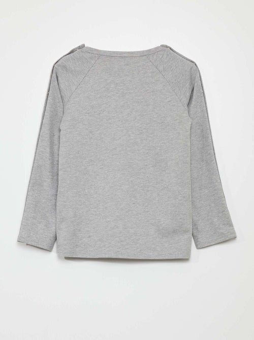 T-shirt à manches longues pressionnées - collection facile à enfiler - Kiabi