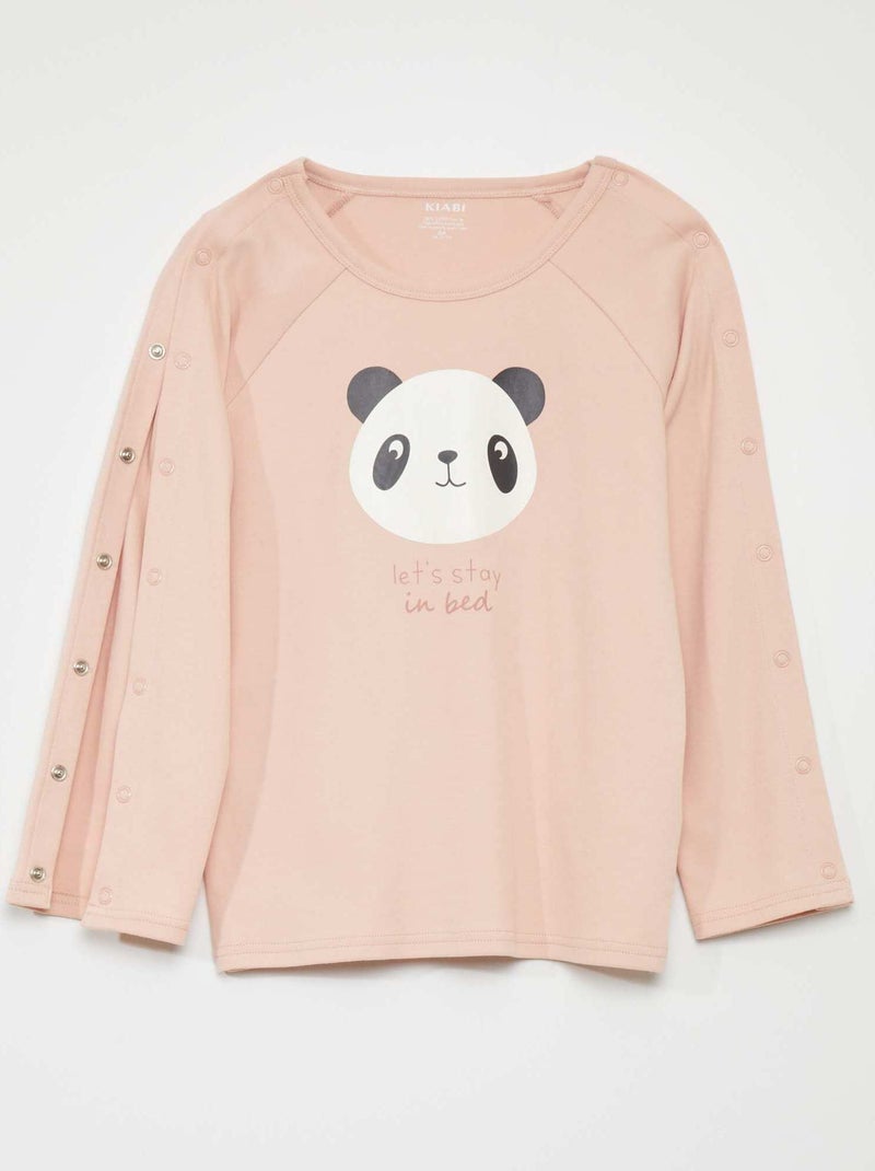 T-shirt à manches longues pressionnées - So Easy Rose - Kiabi