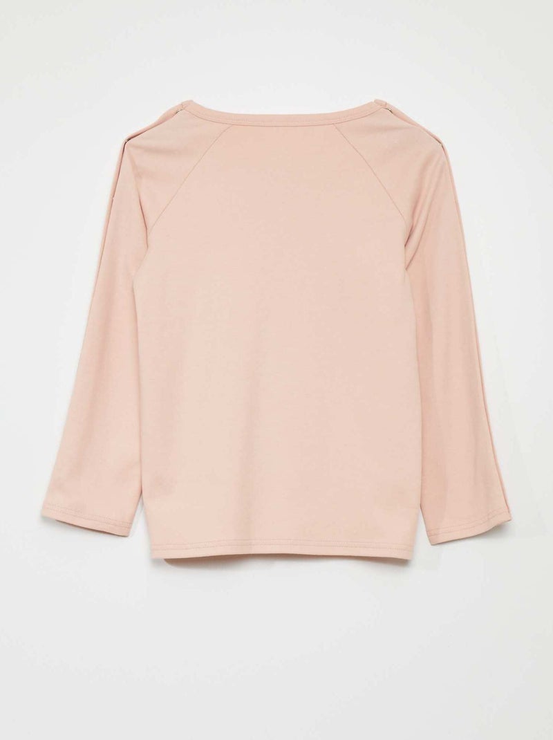 T-shirt à manches longues pressionnées - So Easy Rose - Kiabi