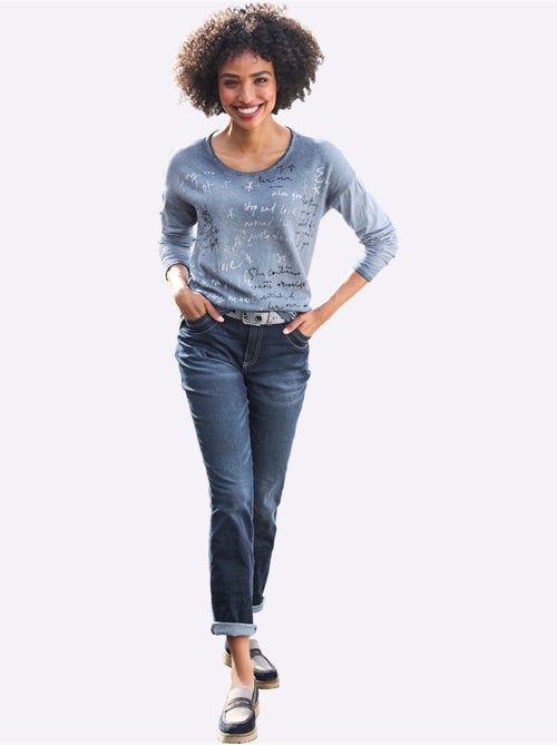 T-shirt à Manches Longues Pur Coton - Taille Standard - Helline - Kiabi T-shirt à Manches Longues Pur Coton - Taille Standard - Helline - Kiabi