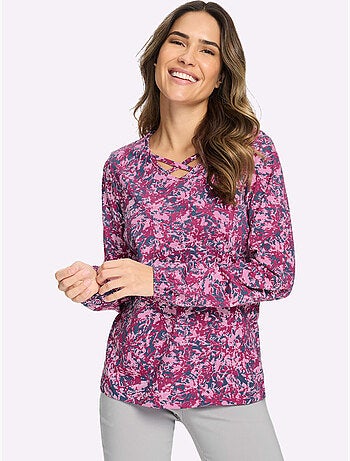 T-shirt à Manches Longues Pur Coton - Taille Standard - Moda Vilona