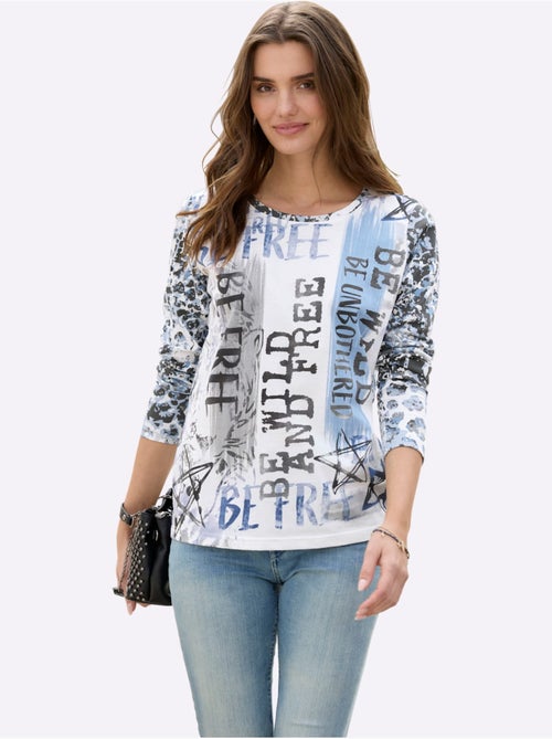 T-shirt à Manches Longues Pur Coton - Taille Standard - Moda Vilona - Kiabi T-shirt à Manches Longues Pur Coton - Taille Standard - Moda Vilona - Kiabi