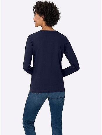 T-shirt à Manches Longues Pur Coton - Taille Standard - Moda Vilona