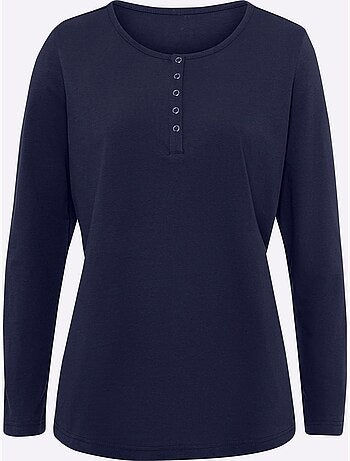 T-shirt à Manches Longues Pur Coton - Taille Standard - Moda Vilona