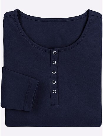 T-shirt à Manches Longues Pur Coton - Taille Standard - Moda Vilona