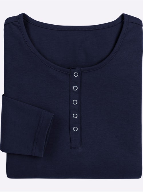 T-shirt à Manches Longues Pur Coton - Taille Standard - Moda Vilona - Kiabi