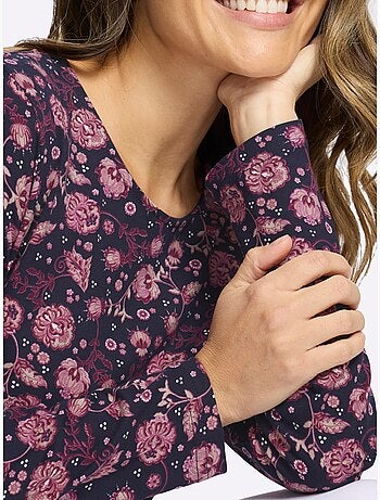 T-shirt à Manches Longues Pur Coton - Taille Standard - Moda Vilona