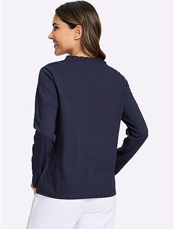 T-shirt à Manches Longues Pur Coton - Taille Standard - Moda Vilona