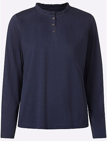 T-shirt à Manches Longues Pur Coton - Taille Standard - Moda Vilona