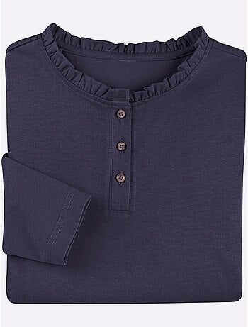 T-shirt à Manches Longues Pur Coton - Taille Standard - Moda Vilona