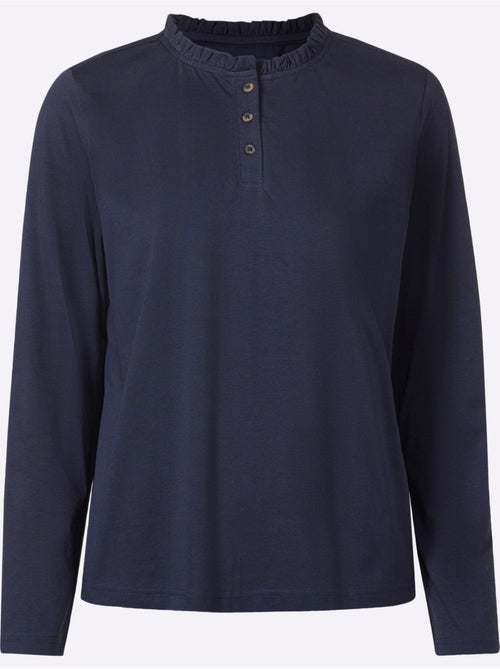 T-shirt à Manches Longues Pur Coton - Taille Standard - Moda Vilona - Kiabi