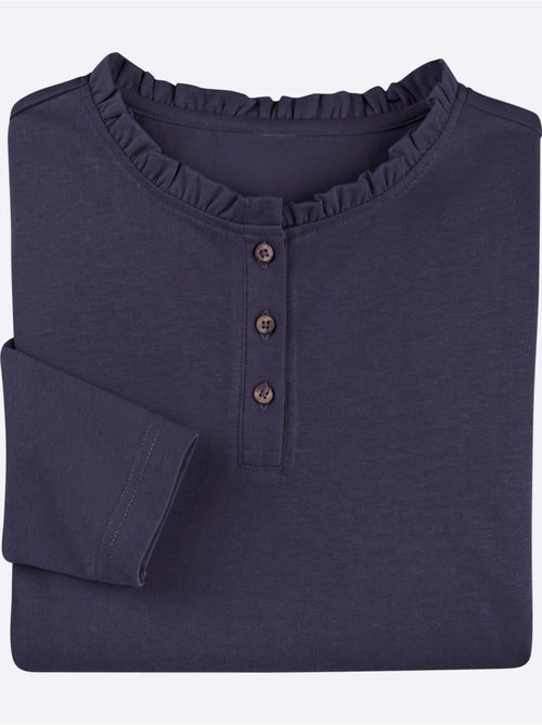 T-shirt à Manches Longues Pur Coton - Taille Standard - Moda Vilona - Kiabi