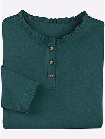 T-shirt à Manches Longues Pur Coton - Taille Standard - Moda Vilona