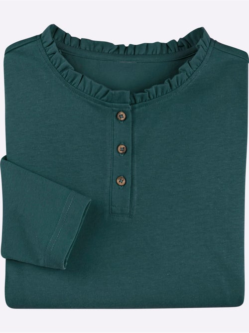T-shirt à Manches Longues Pur Coton - Taille Standard - Moda Vilona - Kiabi T-shirt à Manches Longues Pur Coton - Taille Standard - Moda Vilona - Kiabi