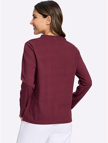 T-shirt à Manches Longues Pur Coton - Taille Standard - Moda Vilona