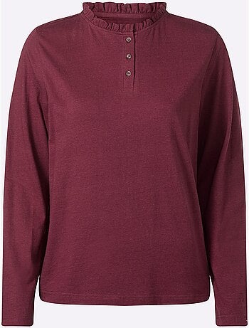 T-shirt à Manches Longues Pur Coton - Taille Standard - Moda Vilona