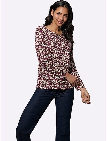 T-shirt à Manches Longues Pur Coton - Taille Standard - Moda Vilona