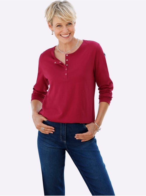 T-shirt à Manches Longues Pur Coton - Taille Standard - Moda Vilona - Kiabi T-shirt à Manches Longues Pur Coton - Taille Standard - Moda Vilona - Kiabi