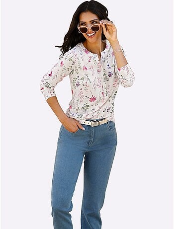 T-shirt à Manches Longues Pur Coton - Taille Standard - Moda Vilona