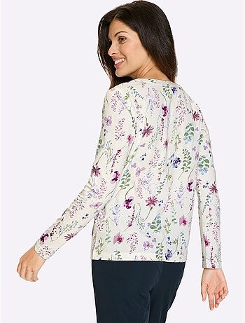 T-shirt à Manches Longues Pur Coton - Taille Standard - Moda Vilona
