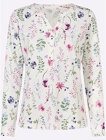 T-shirt à Manches Longues Pur Coton - Taille Standard - Moda Vilona