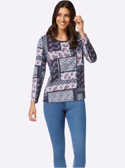 T-shirt à Manches Longues Pur Coton - Taille Standard - Moda Vilona - Kiabi T-shirt à Manches Longues Pur Coton - Taille Standard - Moda Vilona - Kiabi
