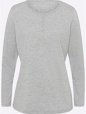 T-shirt à Manches Longues Pur Coton - Taille Standard - Moda Vilona