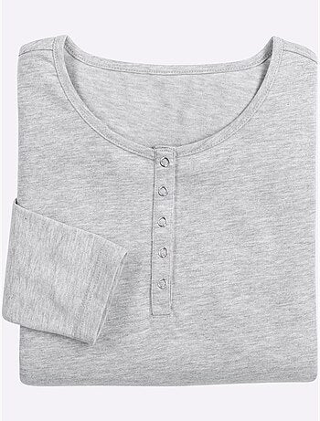 T-shirt à Manches Longues Pur Coton - Taille Standard - Moda Vilona