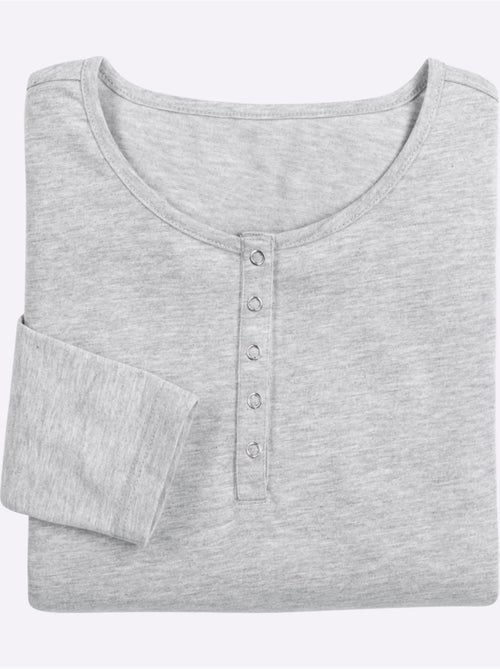 T-shirt à Manches Longues Pur Coton - Taille Standard - Moda Vilona - Kiabi T-shirt à Manches Longues Pur Coton - Taille Standard - Moda Vilona - Kiabi