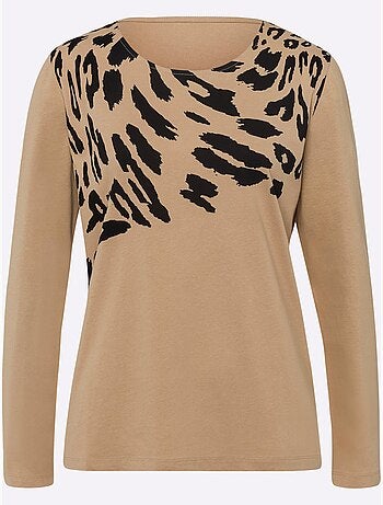 T-shirt à Manches Longues Pur Coton - Taille Standard - Moda Vilona