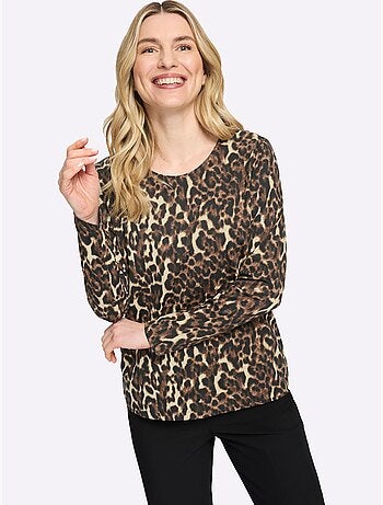 T-shirt à Manches Longues Pur Coton - Taille Standard - Moda Vilona