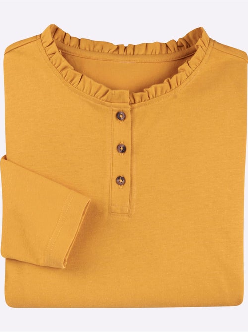 T-shirt à Manches Longues Pur Coton - Taille Standard - Moda Vilona - Kiabi T-shirt à Manches Longues Pur Coton - Taille Standard - Moda Vilona - Kiabi