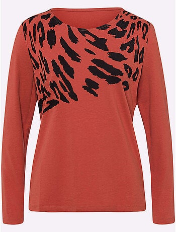 T-shirt à Manches Longues Pur Coton - Taille Standard - Moda Vilona
