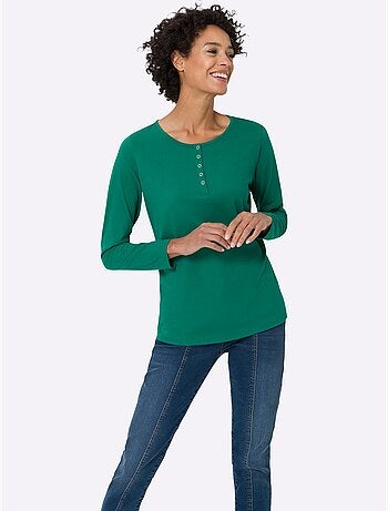 T-shirt à Manches Longues Pur Coton - Taille Standard - Moda Vilona