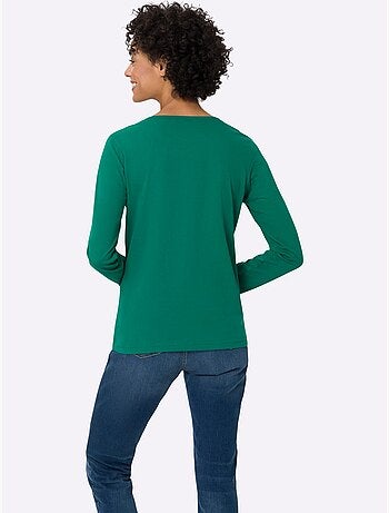 T-shirt à Manches Longues Pur Coton - Taille Standard - Moda Vilona