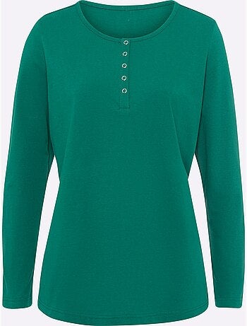 T-shirt à Manches Longues Pur Coton - Taille Standard - Moda Vilona