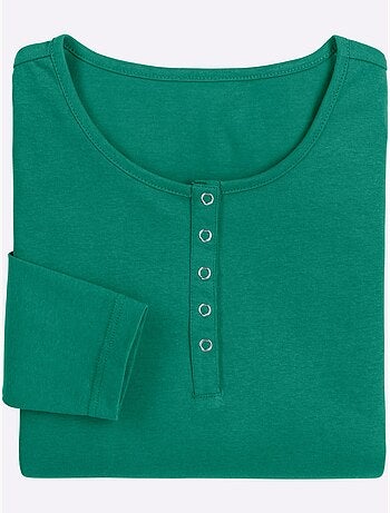 T-shirt à Manches Longues Pur Coton - Taille Standard - Moda Vilona