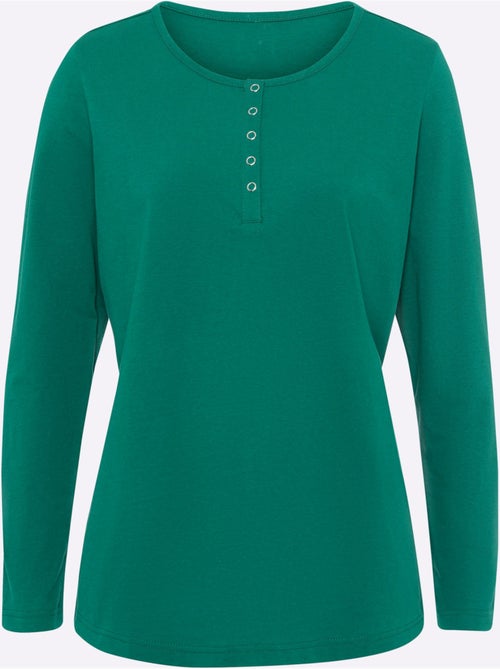 T-shirt à Manches Longues Pur Coton - Taille Standard - Moda Vilona - Kiabi T-shirt à Manches Longues Pur Coton - Taille Standard - Moda Vilona - Kiabi