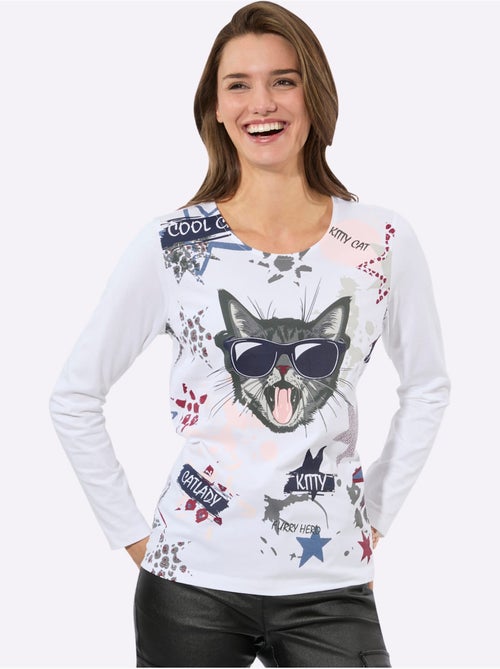 T-shirt à Manches Longues Pur Coton - Taille Standard - Witt - Kiabi T-shirt à Manches Longues Pur Coton - Taille Standard - Witt - Kiabi