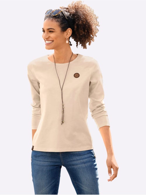 T-shirt à manches longues pur coton - taille standard - witt - Kiabi