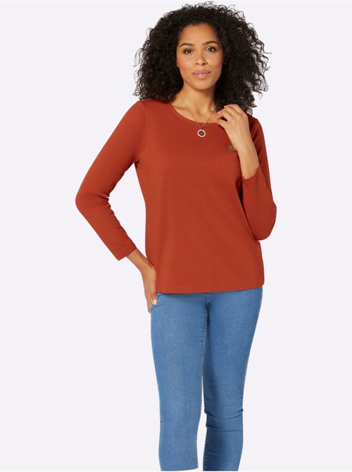 T-shirt à manches longues pur coton - taille standard - witt - Kiabi T-shirt à manches longues pur coton - taille standard - witt - Kiabi